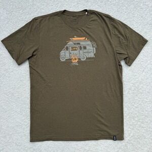 Prana Men's Will Travel Journeyman Van Life Shirt XL Slim Fit Campfire Vanlife